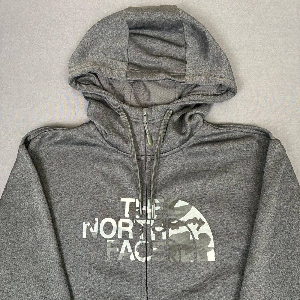 The North Face Snow Camo Dome Full Zip Hoodie Men's Size Medium Gray